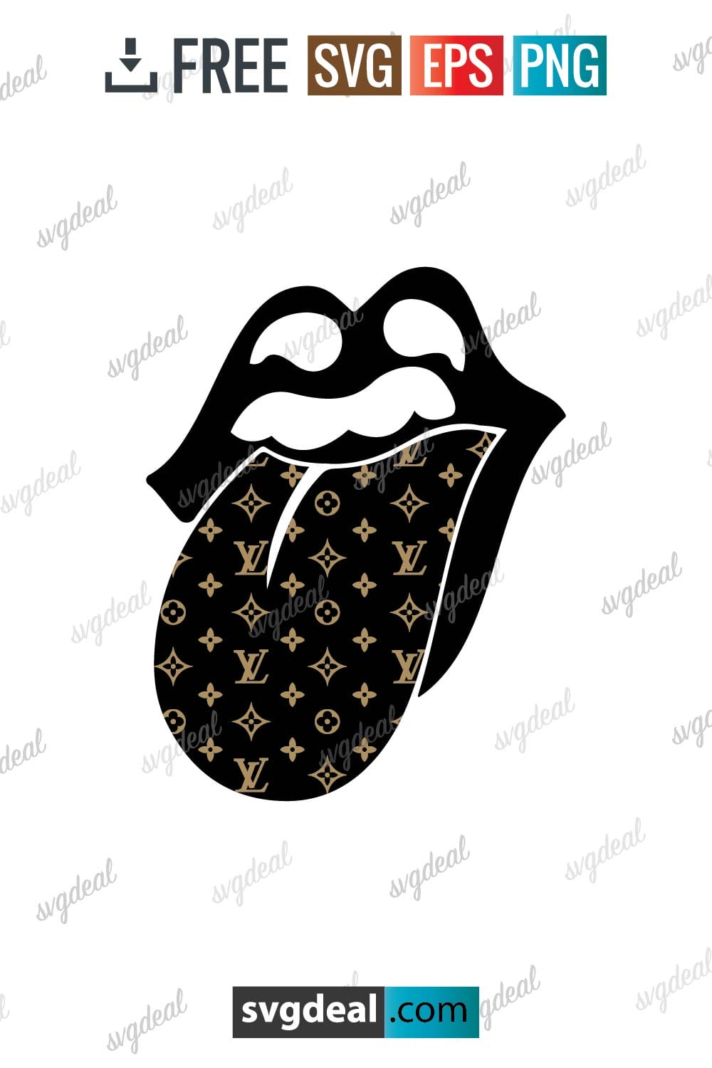 Free Rolling Lips Louis Vuitton Svg Svgdeal