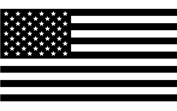 Black and white American Flag