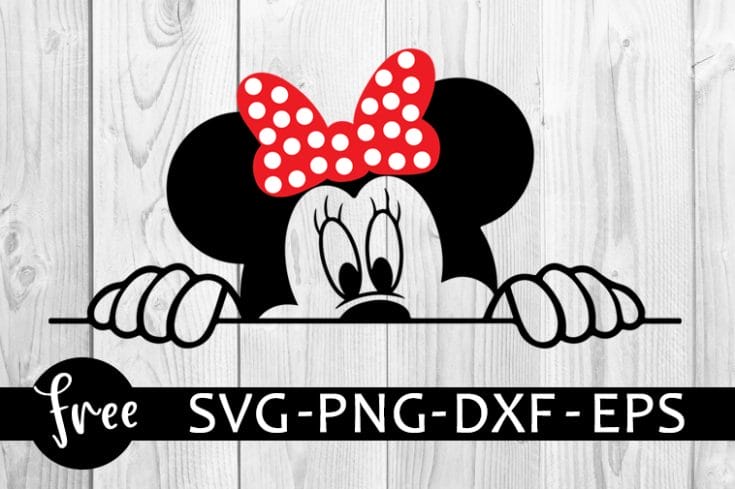 Peeking minnie svg free, disney svg, minnie mouse svg, instant download, silhouette cameo, cutting files, free disney shirt svg