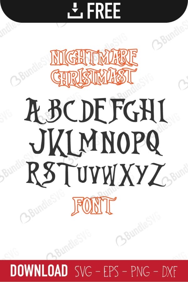 Nightmare Before Christmas Font SVG, Alphabet SVG, Font Disney SVG