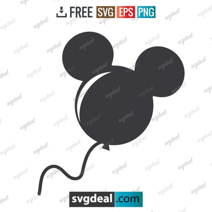 Mickey Mouse svg, Mickey mouse balloon svg, silhouette, digital download, free vector files, free cut file, cutting files – 2904