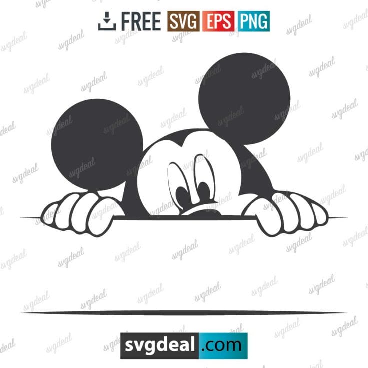 Mickey Mouse Peeking Svg