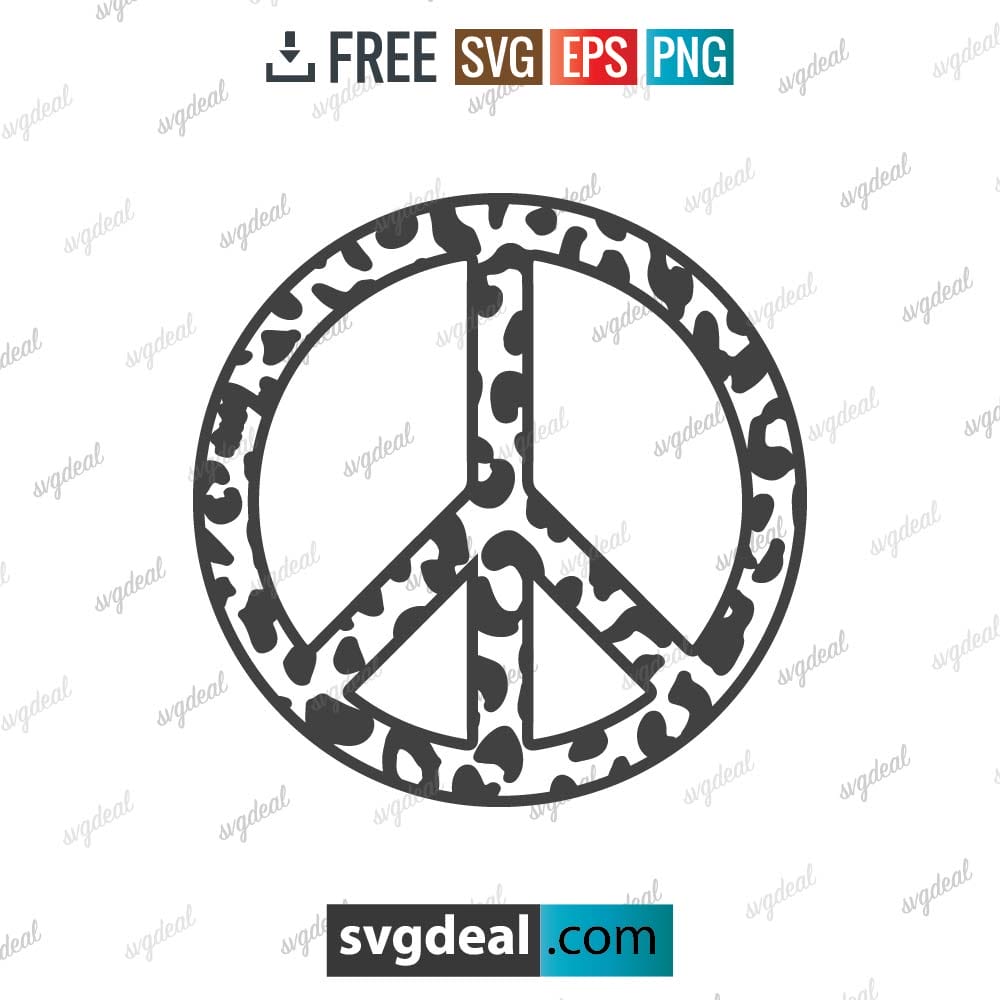 Peace sign leopard, free svg files