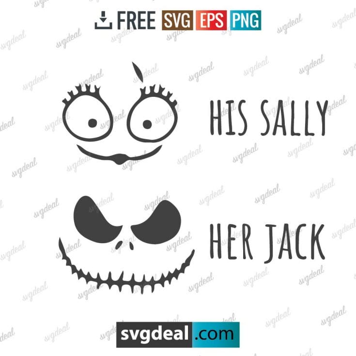 His Sally her Jack svg free, halloween svg, nightmare before christmas, instant download, sally svg, disney svg, jack svg, vector, png, dxf