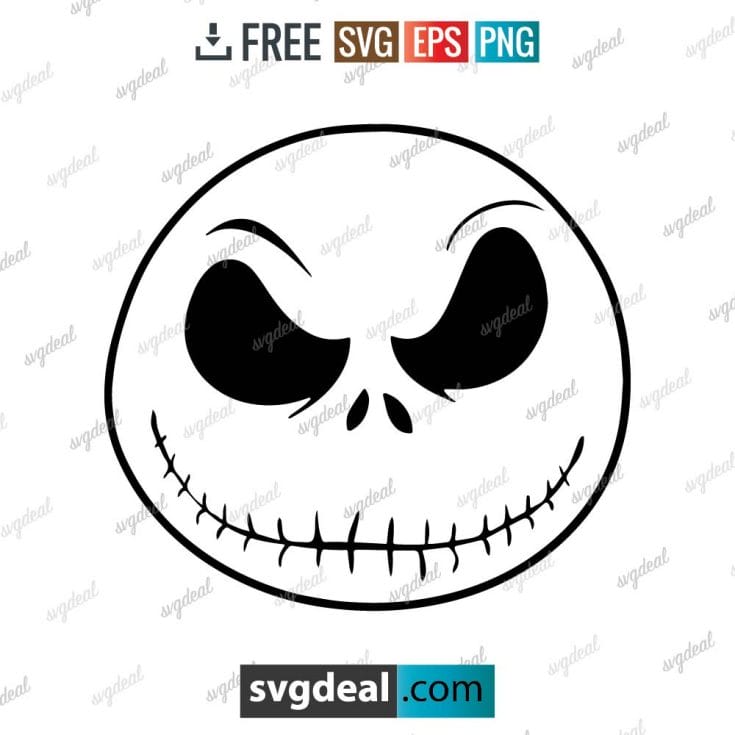 Jack Skellington SVG, Jack Skellington Face Nightmare Before Christmas – 0402
