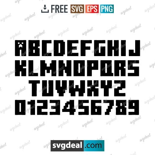 Minecraft Font Alphabet Svg