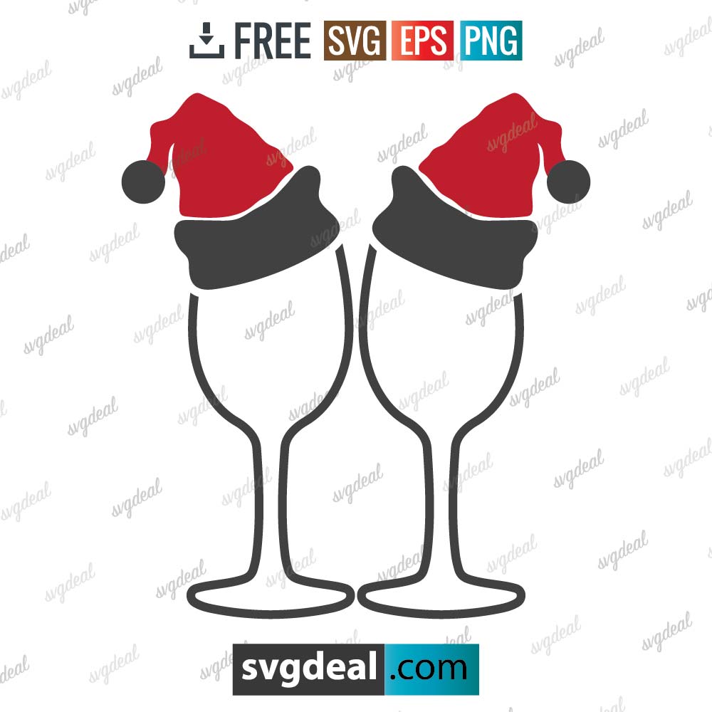 Christmas Wine Glass Svg