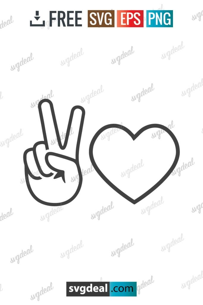 Free Peace and Love Sign SVG Free - SVGDeal.com