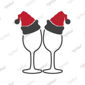 Christmas Wine Glass Svg