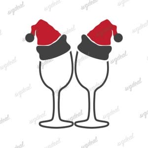 Christmas Wine Glass Svg