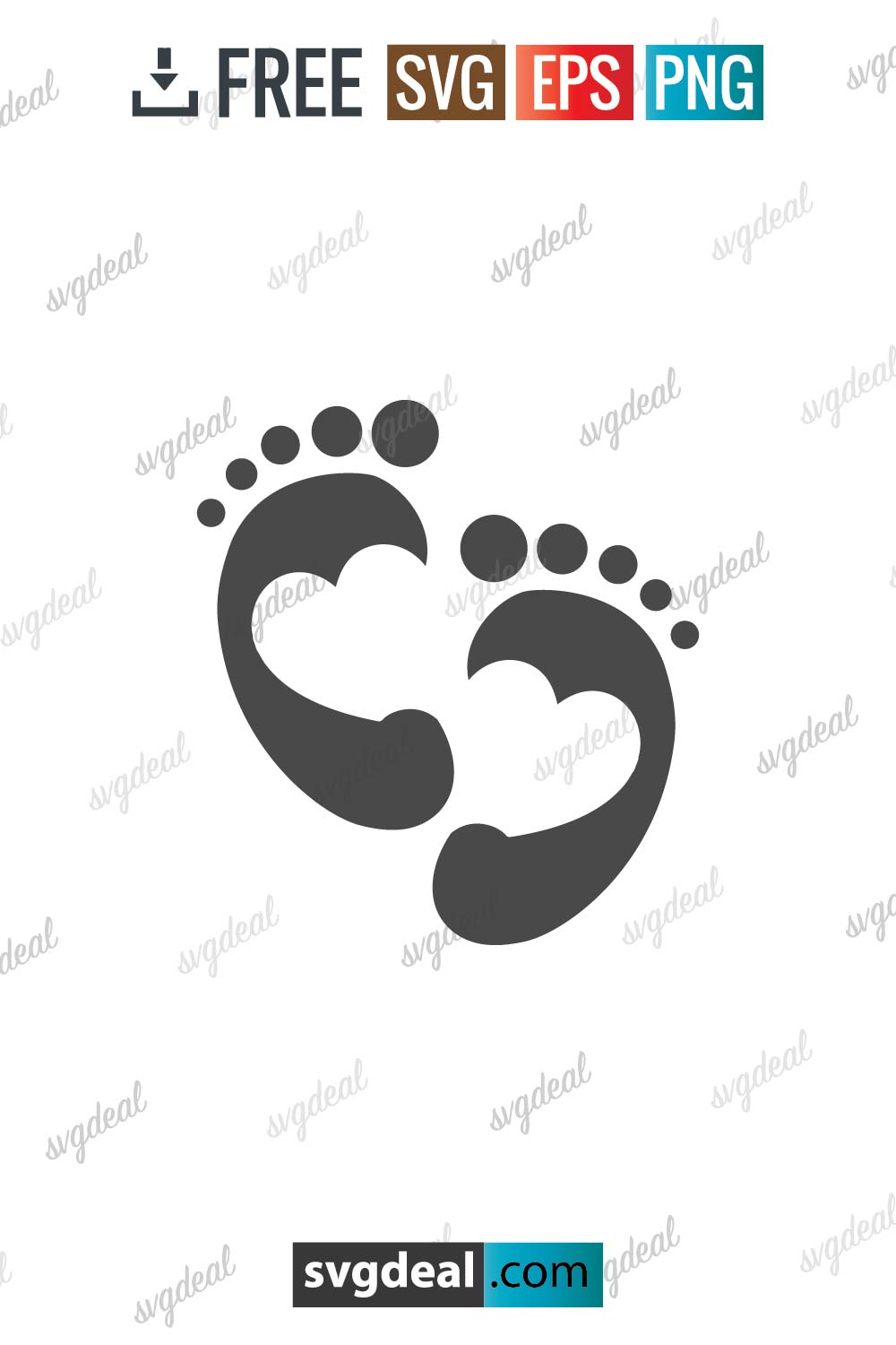 Free Baby Feet Heart Svg - SVGDeal.com