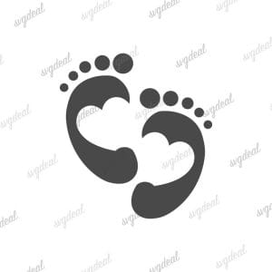 Baby Feet Heart Svg