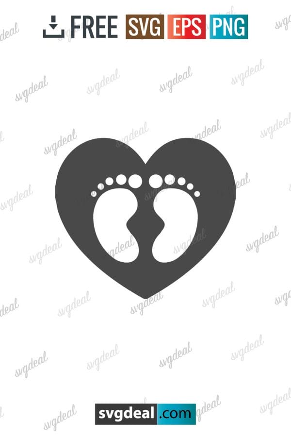 Heart With Baby Feet Svg