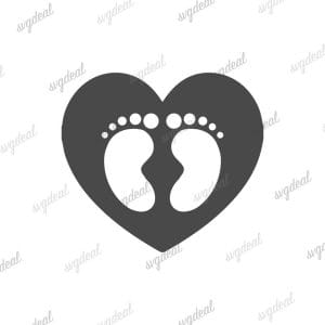 Heart With Baby Feet Svg
