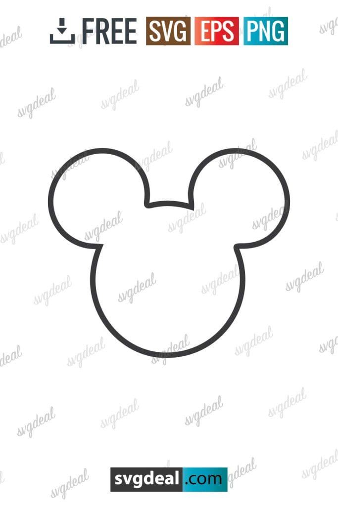 Free Mickey Mouse Outline SVG - SVGDeal.com