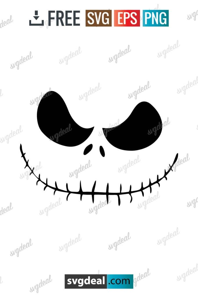 Free Jack Skellington Face SVG - SVGDeal.com