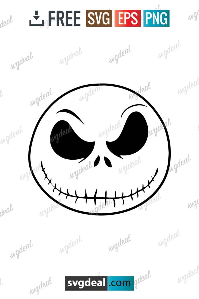 Free Jack Skellington Head SVG - SVGDeal.com