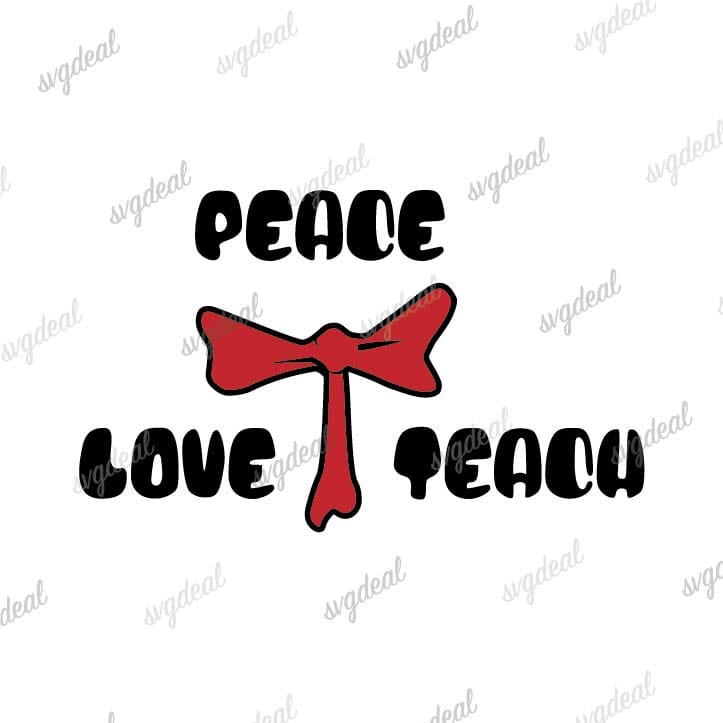 Peace Love Teach Dr Seuss Svg