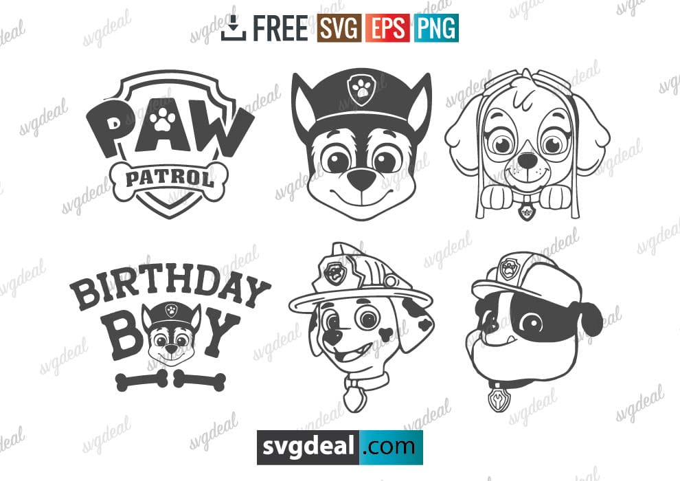 paw patrol birthday svg images free