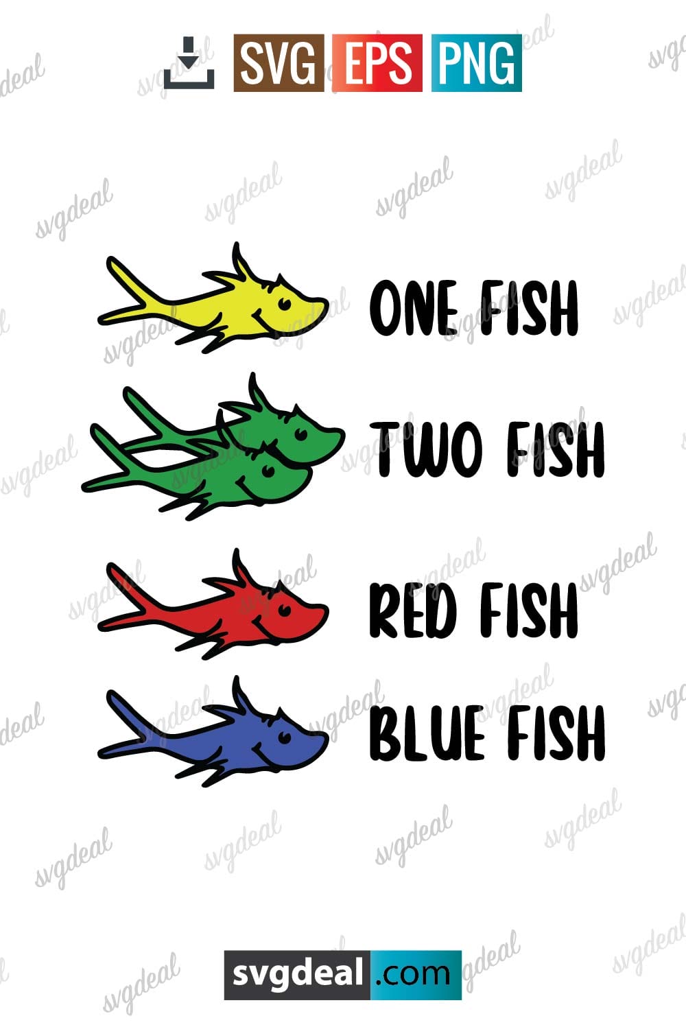 Free Dr Seuss Fish Svg - SVGDeal.com