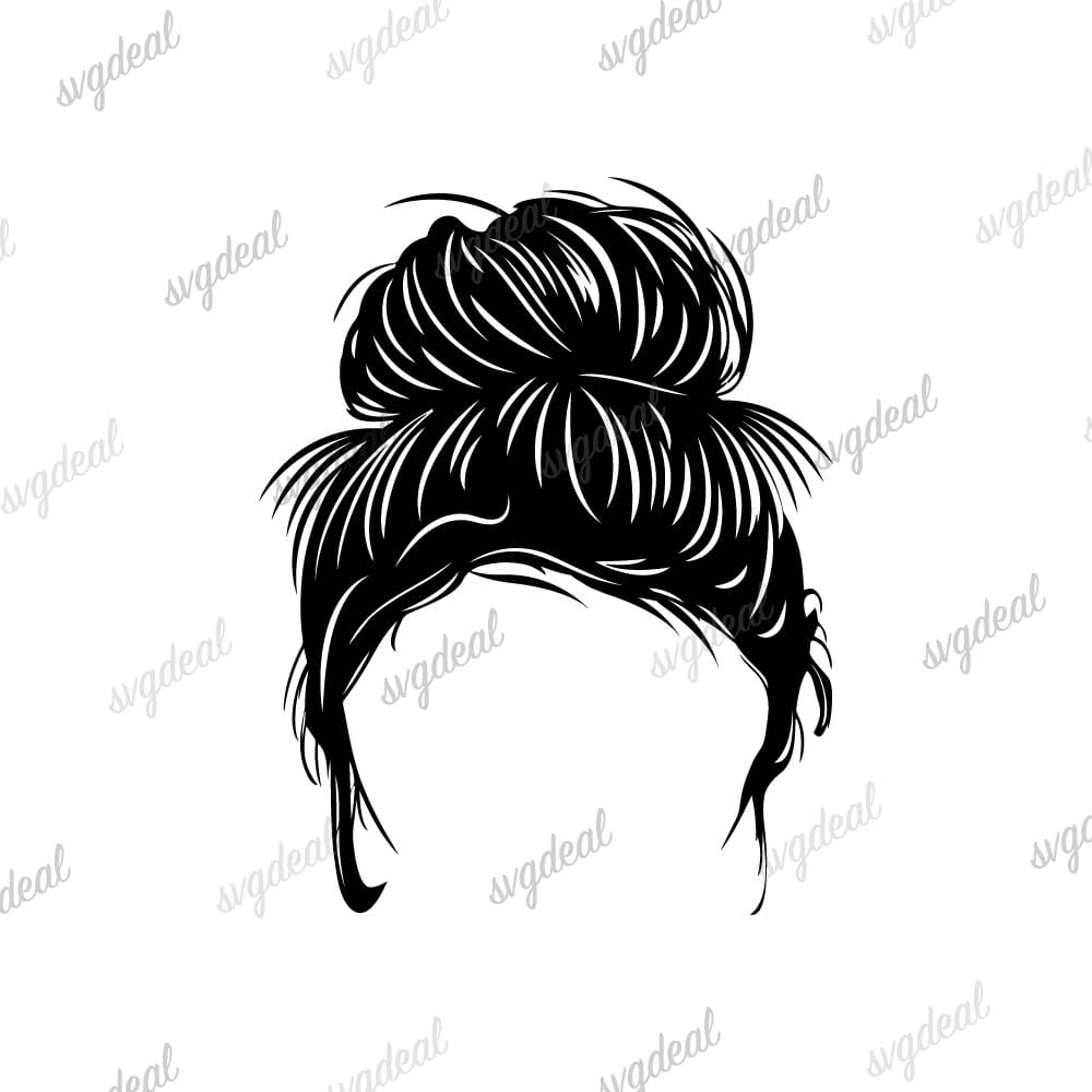 Messy Bun Mom Life Svg Free