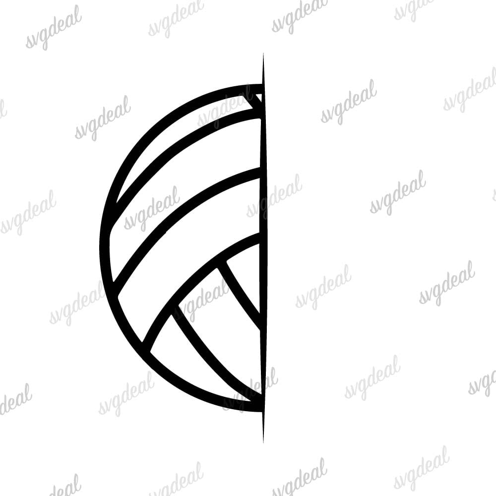 Half Volleyball Svg