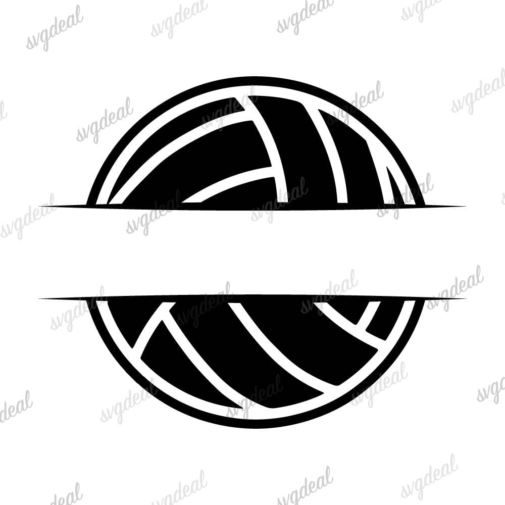 Split Volleyball Svg, Half Volleyball Svg