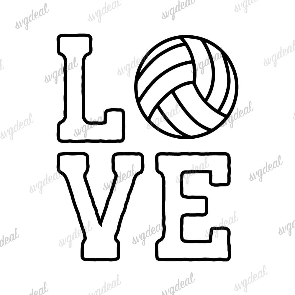 Love Volleyball Svg