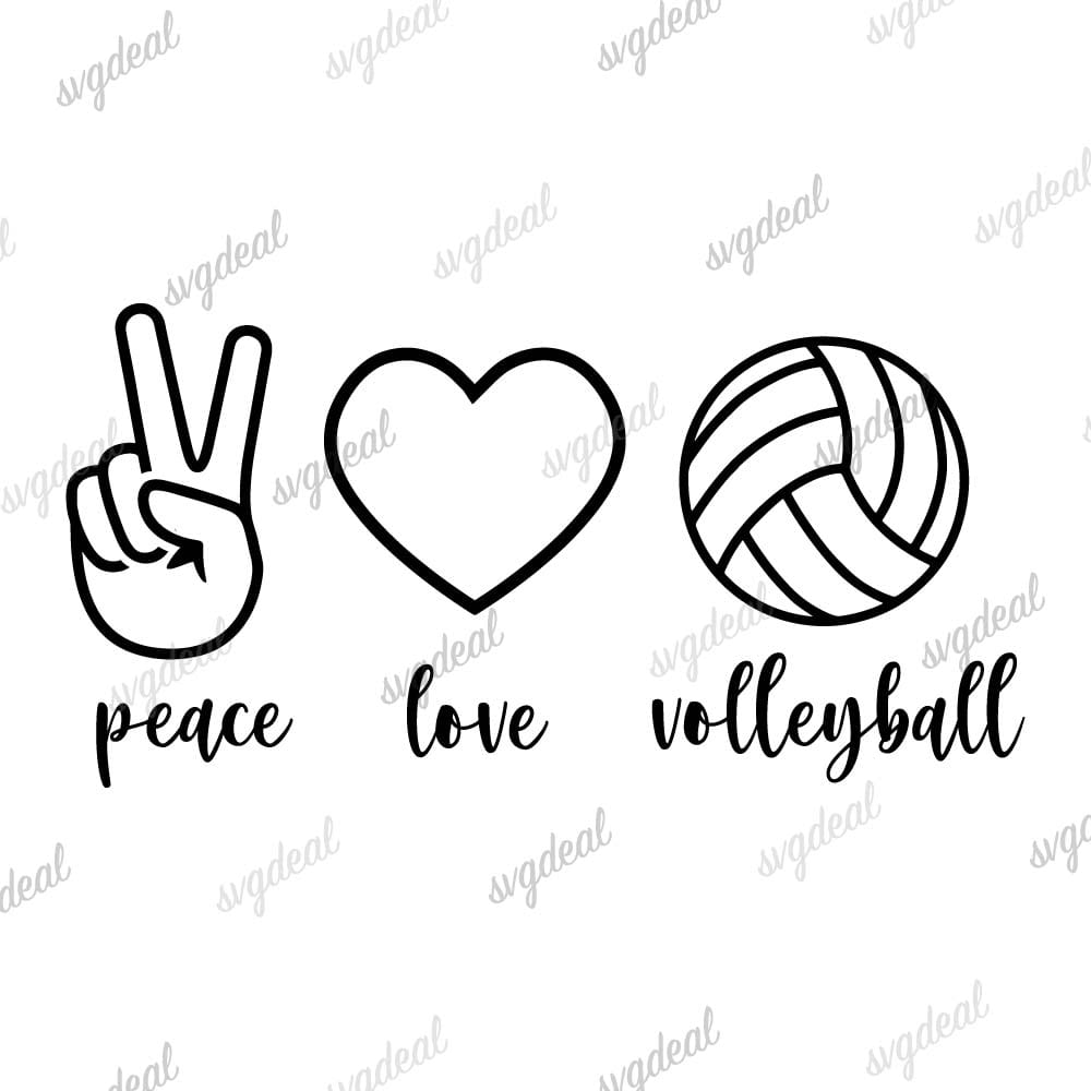 Peace Love Volleyball Svg