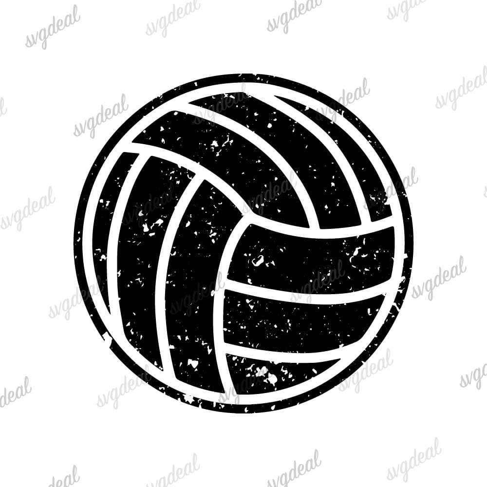 Distressed Volleyball Svg