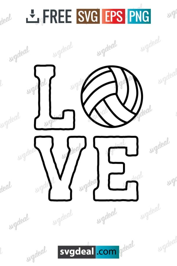 Love Volleyball Svg