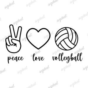 Peace Love Volleyball Svg