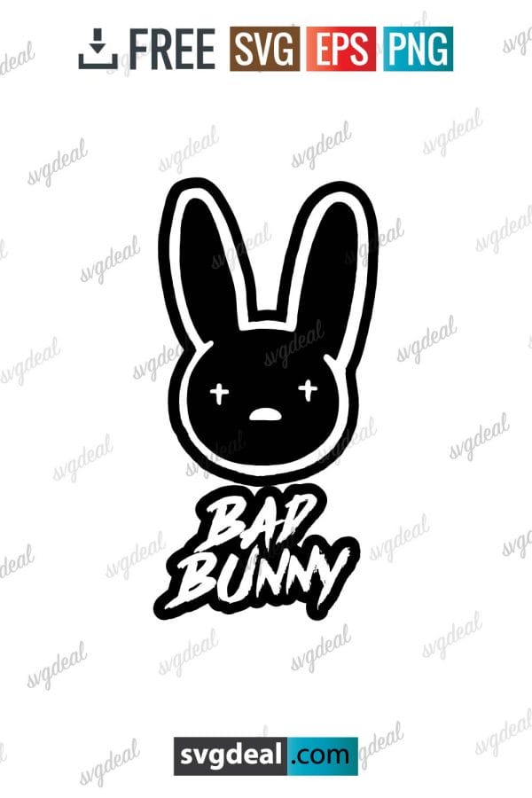 Bad Bunny Svg Black And White