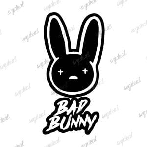 Bad Bunny Svg Black And White