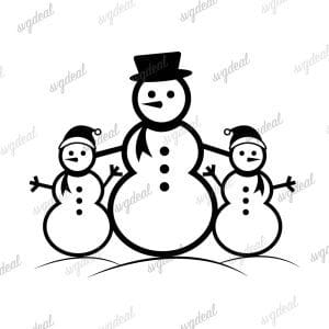 Snowman Family Svg