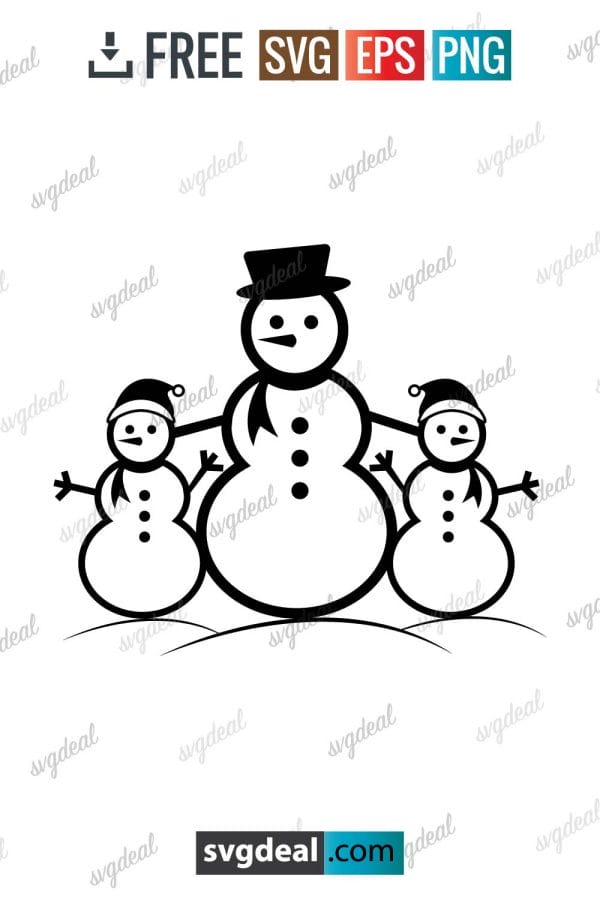 Snowman Family Svg