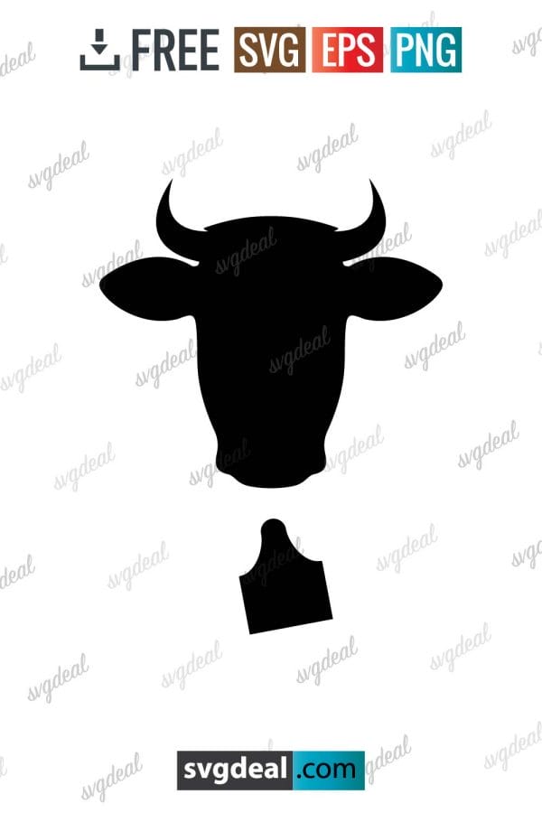 Cow Tag Silhouette Svg