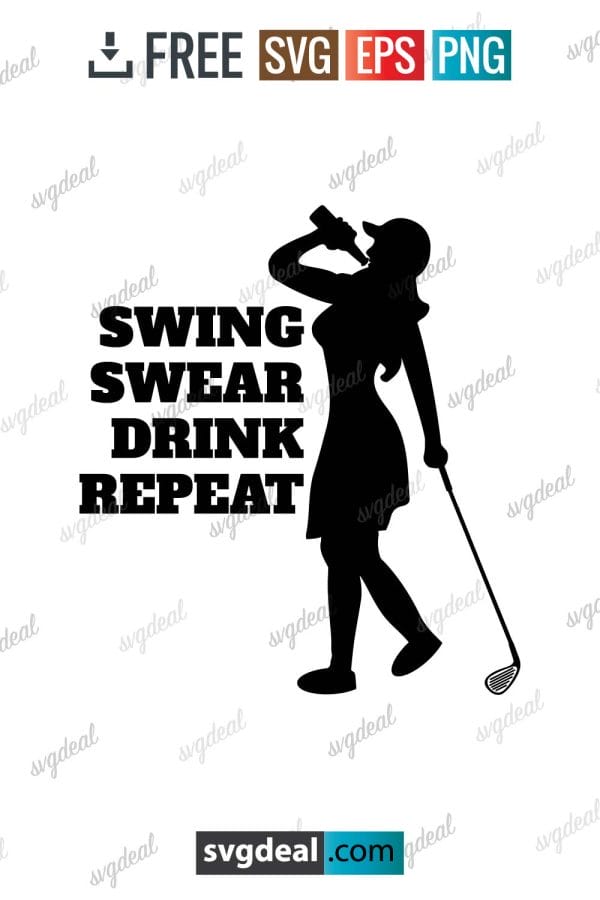 Lady Swing, Swear, Drink, Repeat Svg