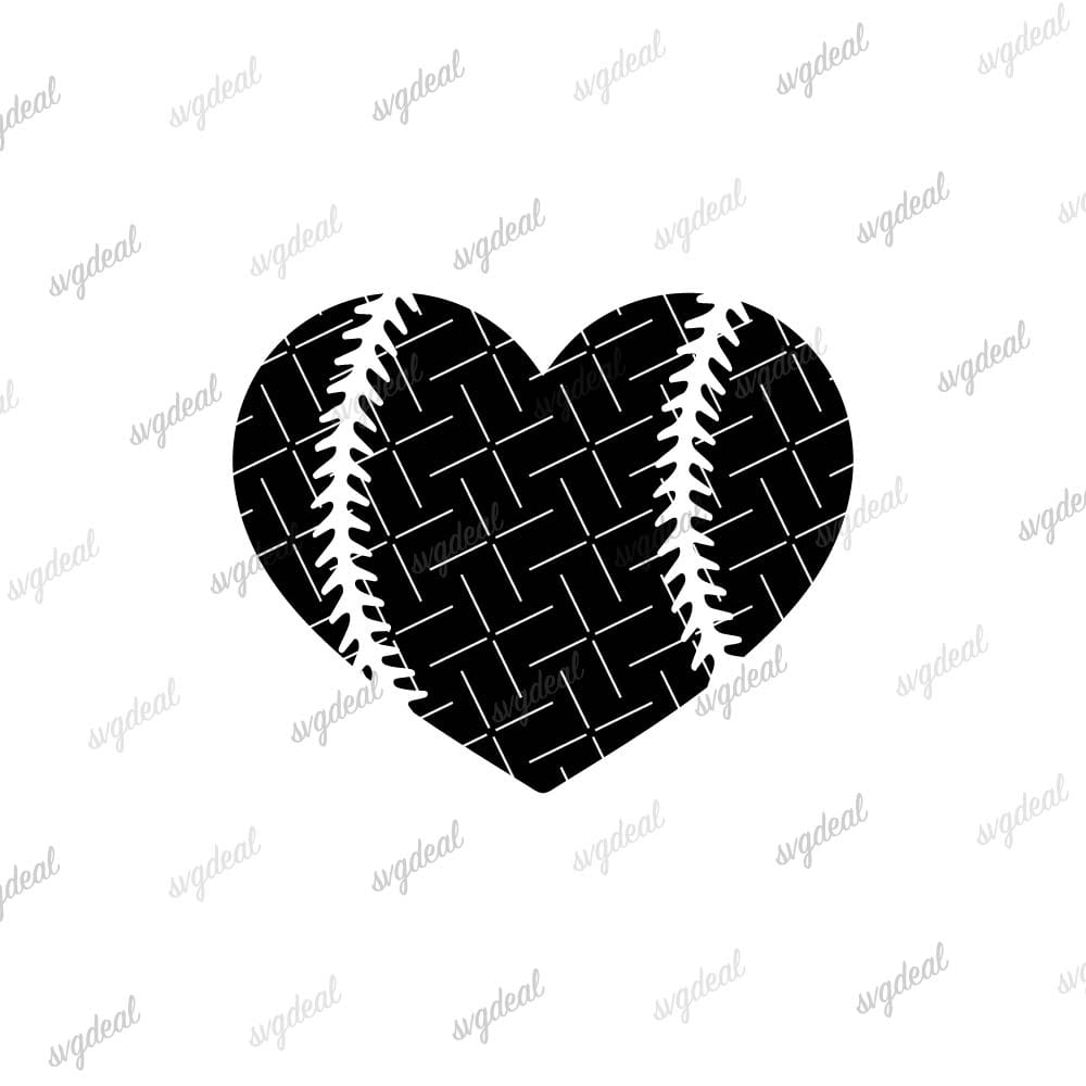 Softball Heart Svg