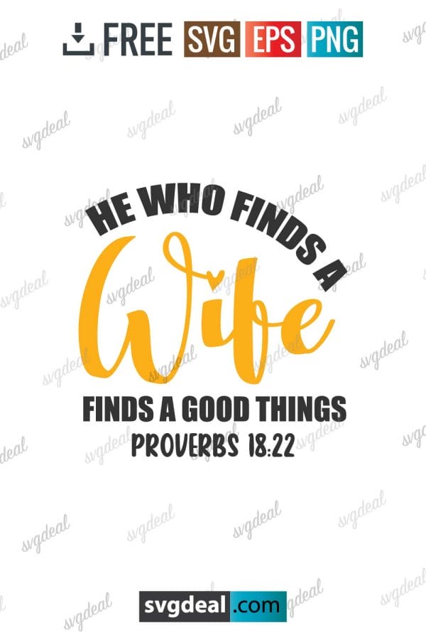 He Who Finds A Wife SVG