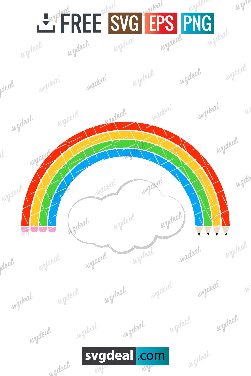 Pencil Rainbow Svg - Free SVG Files