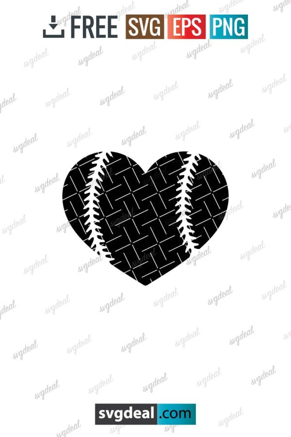 Softball Heart Svg