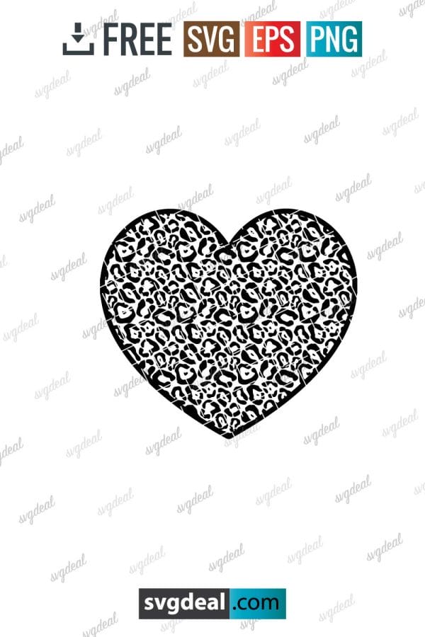Leopard Print Heart Svg