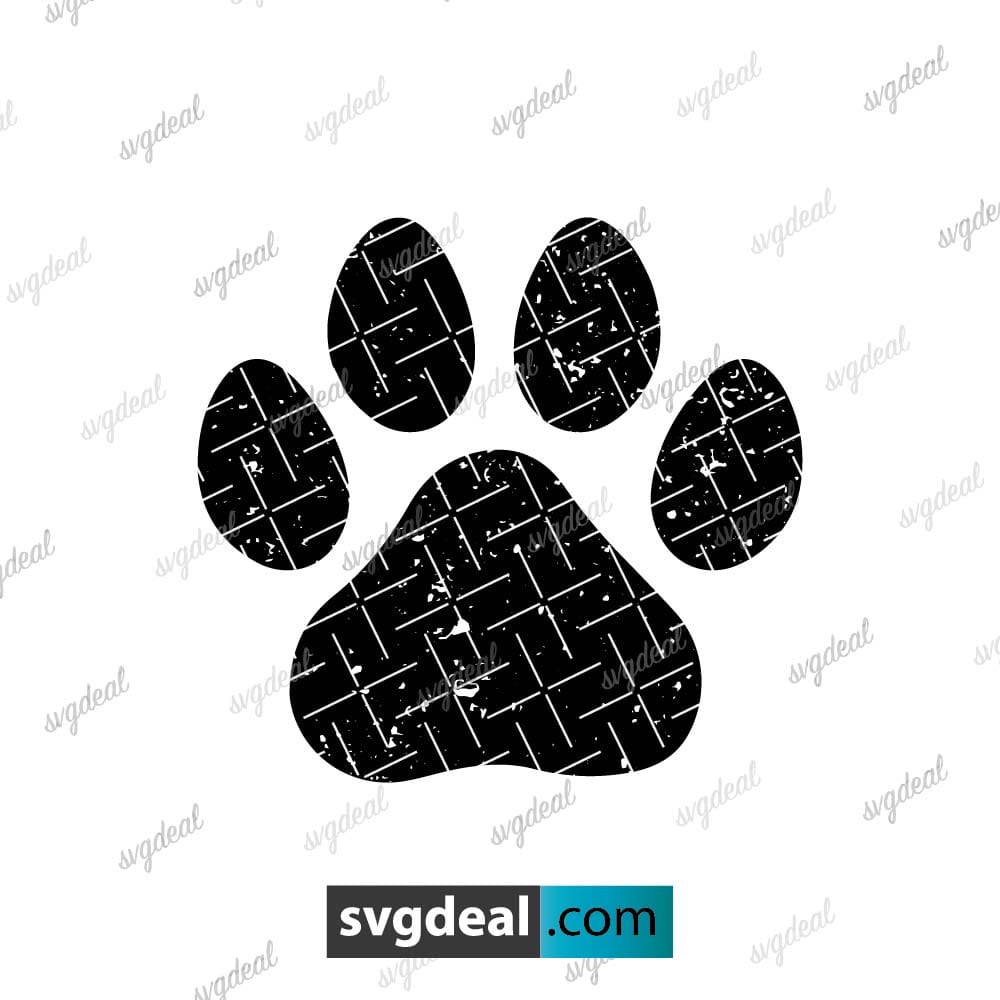 Distressed Paw Print Svg