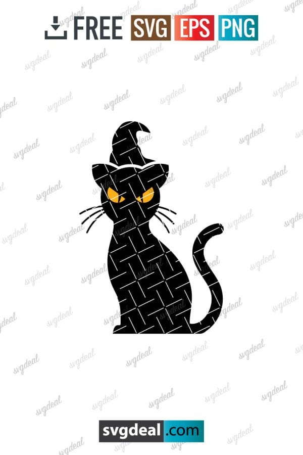 Halloween Black Cat Svg