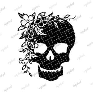 Flower Skull Svg