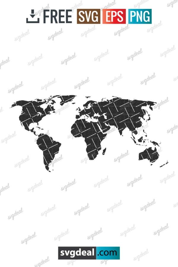 Dotted World Map Svg