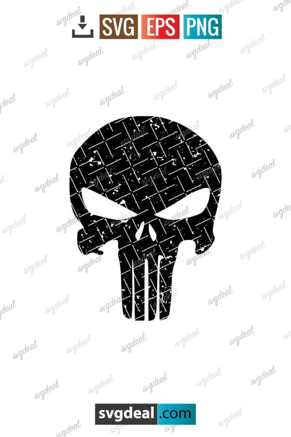 Distressed Punisher Skull Svg