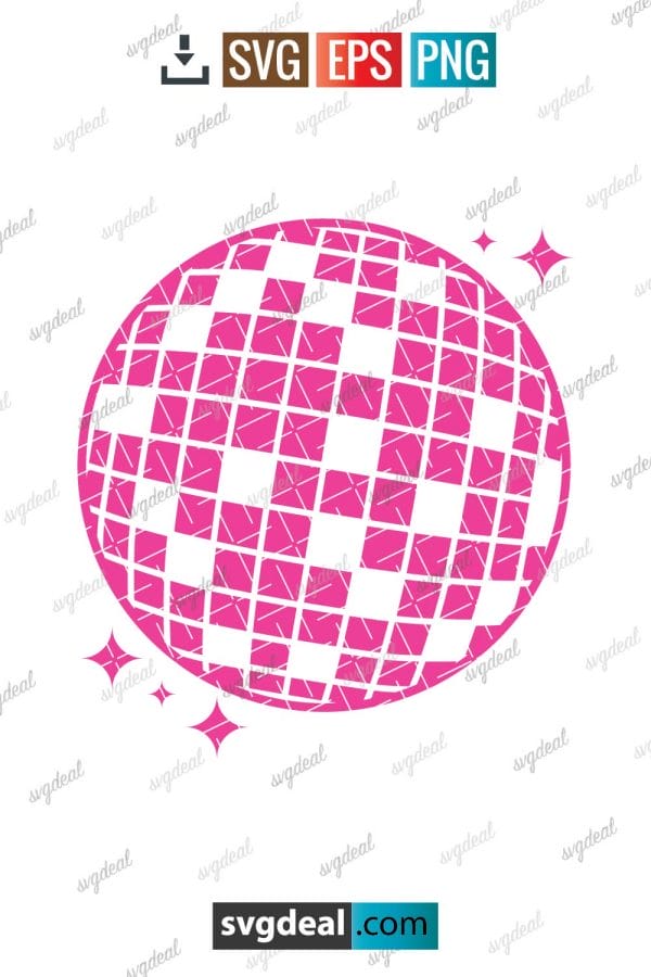 Pink Disco Ball Svg