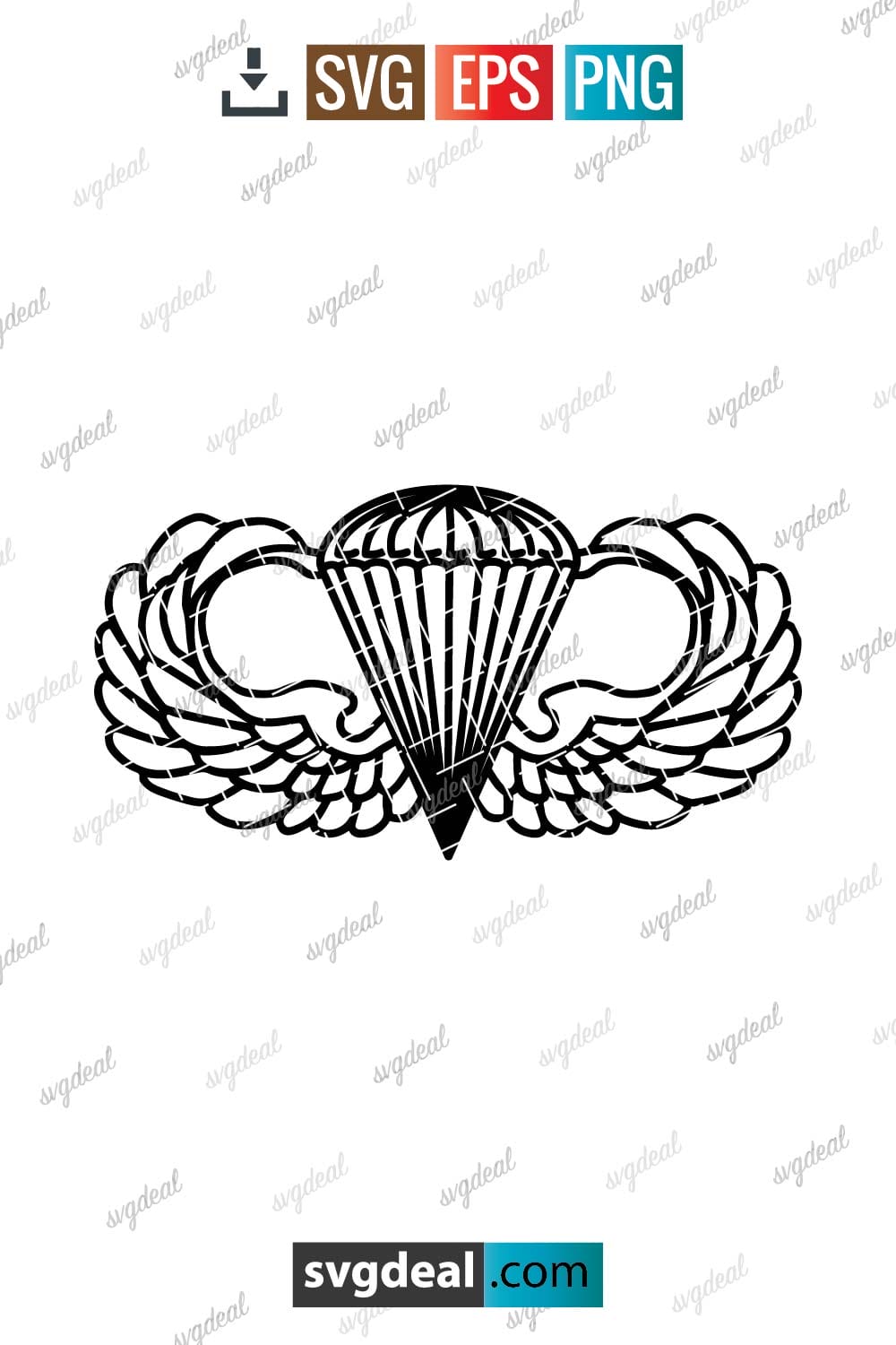 Free Airborne Wings Svg - SVGDeal.com